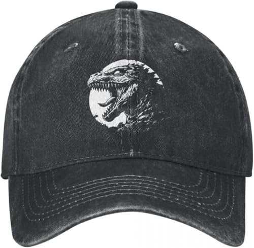 Baseballkappe Snapback Sonnenhut Godzillaed Baseballkappe für Herren und Erwachsene Baseballkappe mit Monster Aufdruck Jagd Camping Hip Hop Retro Stil Geburtstagsgeschenk für Männer und Frauen von IEOGHWXY
