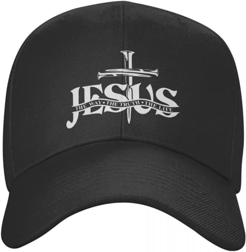 IEOGHWXY Baseballkappe Snapback Sonnenhut The Way The Truth The Life Baseballkappe verstellbare Papa-Mütze Sonnenschutz Snapback-Kappe Kreuz Glaube Geburtstagsgeschenk für Männer und Frauen von IEOGHWXY