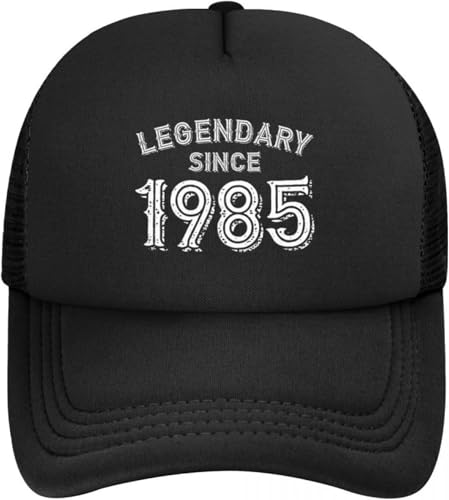 IEOGHWXY Baseballkappe Snapback Sonnenhut legendär seit 1985 Unisex-Punk-Baseballkappe verstellbare Trucker-Mütze für Erwachsene Sport für Männer und Frauen Geburtstagsgeschenk für Männer und Frauen von IEOGHWXY