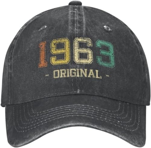 IEOGHWXY Baseballkappe Snapback Sonnenhut modisch Unisex Baumwolle Retro 1963 59 Jahre alt Baseballkappe für Erwachsene verstellbare Papa-Mütze für Männer und Frauen Sport Geburtstagsgeschenk von IEOGHWXY