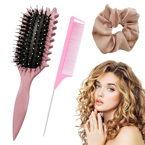 IETWATE Curly Hair Brush, Curl Defining Brush for Curly Hair, Massage Bounce Curls Brushes, Versatile Styling Define Curls Brushes with Pointed Comb and Tie for Women and Men IETWATE Curly Hair Brush, Curl Defining Brush for Curly Hair, Massage Bounce Curls Brushes, Versatile Styling Define Curls Brushes with Pointed Comb and Tie for Women and Men von IETWATE