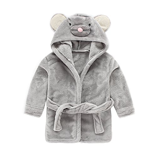 IEUUMLER Children's Hooded Bath Towel Flannel Fleece Pyjamas for Baby Girl Boy Toddler Baby Dressing Gown 0-6 Jahre IE002 (Height:70-80CM(100)) von IEUUMLER