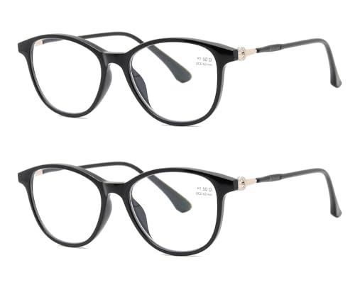 IEYELUUK Anti Blaue Lesebrille Modisch für Damen, Computer Lesehilfe Ohne Gelbstich Robust für Smartphones, Entspiegelt Dioptrien +2.0 von IEYELUUK