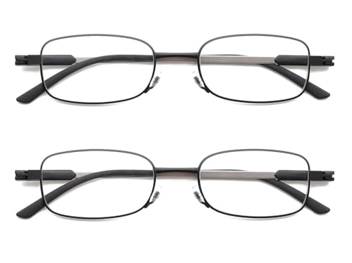 IEYELUUK Lesebrille Flach Kompakt für Unterwegs für Damen Herren mit Etui, Mini Reading Glasses Tragbar Tasche, Dünn Dioptrien +2.0 von IEYELUUK