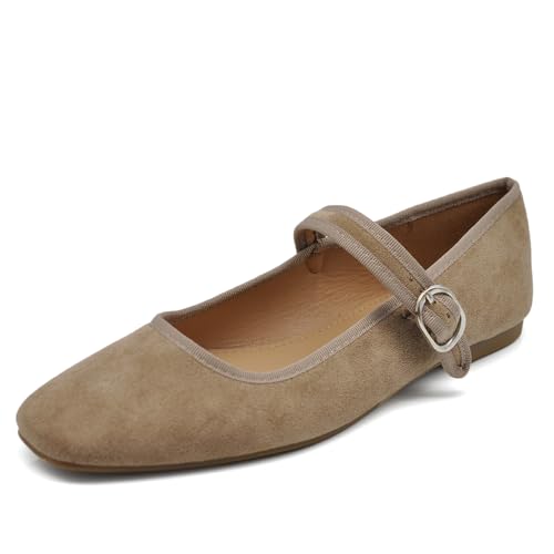 IF Fashion Ballerinas Friulane Venezianische Damenschuhe aus Cinigia/Kunstwildleder 24012, 70059 Khaki, 39 EU von IF