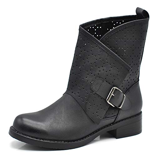 IF Fashion Damenschuhe Stiefel Stiefeletten Knöchel Biker Schnallen Amphibien 630, 630 Schwarz, 38 EU IF Fashion Damenschuhe Stiefel Stiefeletten Knöchel Biker Schnallen Amphibien 630, 630 Schwarz, 38 EU von IF