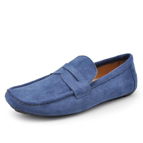 IF Fashion Schuhe Mokassins Slip On Loafers Weich Herren Synthetisches Wildleder 2Y219, 219 Jeansblau, 41 EU von IF