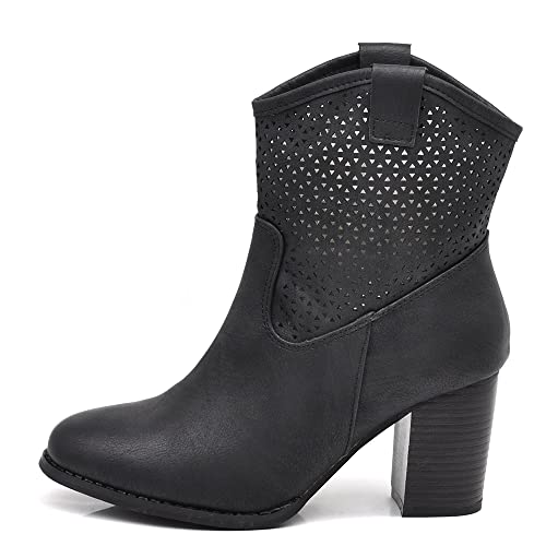 IF Fashion Schuhe Stiefel Knöchelstiefel Camperos Texani Absatz Damen 633, G633 Schwarz, 41 EU IF Fashion Schuhe Stiefel Knöchelstiefel Camperos Texani Absatz Damen 633, G633 Schwarz, 41 EU von IF