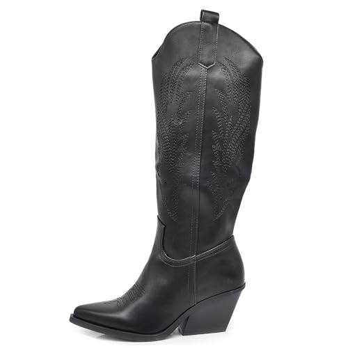 IF Modische Stiefel Stiefeletten Camperos Texani Frühling Sommer Spitze Damen LW319, 80 12 Schwarz, 38 EU von IF
