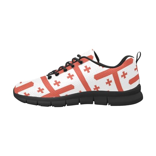 IFCXA Herren-Laufschuhe, Georgia-Flagge, leicht, atmungsaktiv, modischer Sneaker, mehrfarbig, 4 UK Wide von IFCXA