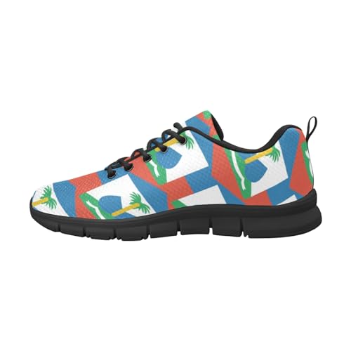 IFCXA Herren-Laufschuhe, Haiti-Flagge, leicht, atmungsaktiv, modischer Sneaker, mehrfarbig, 42 EU von IFCXA