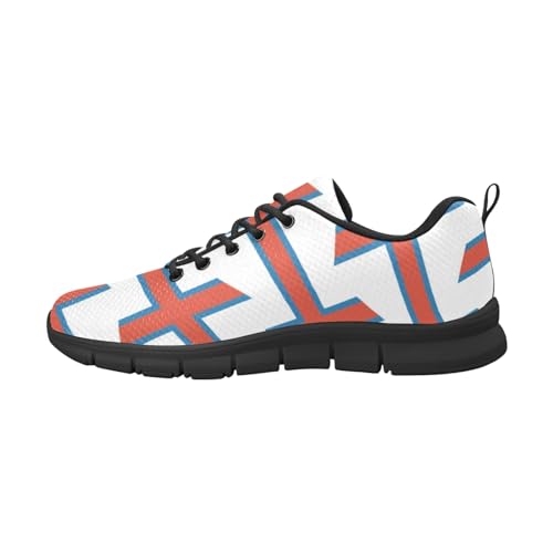 IFCXA Herren-Laufschuhe, Motiv: Flagge der Färöer-Inseln, leicht, atmungsaktiv, modischer Sneaker, mehrfarbig, 40 EU von IFCXA