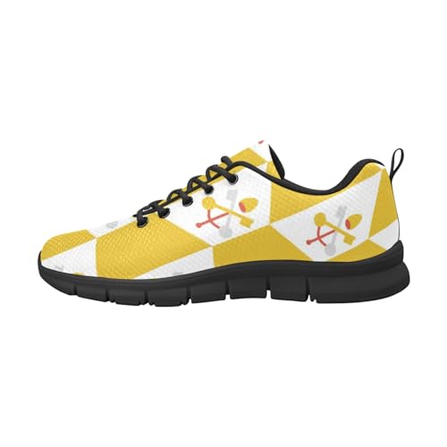 IFCXA Herren-Laufschuhe, Motiv: Flagge des Heiligen Sees, Vatikanstadt, leicht, atmungsaktiv, modische Sneaker, mehrfarbig, 46 EU von IFCXA