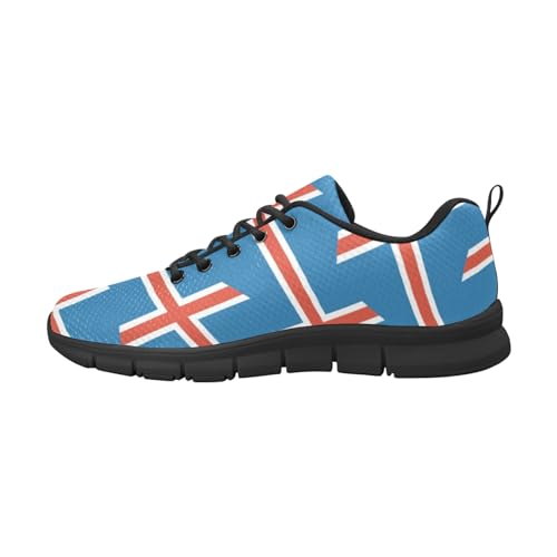 IFCXA Herren-Laufschuhe, Motiv: Island-Flagge, leicht, atmungsaktiv, mehrfarbig, 39 EU von IFCXA