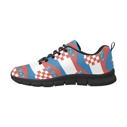 IFCXA Herren-Laufschuhe, Motiv: Kroatien-Flagge, leicht, atmungsaktiv, mehrfarbig, 39 EU von IFCXA