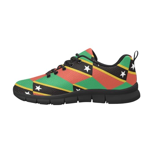 IFCXA Herren-Laufschuhe, Motiv: St. Kitts und Nevis-Flagge, leicht, atmungsaktiv, modischer Sneaker, mehrfarbig, 46 EU von IFCXA