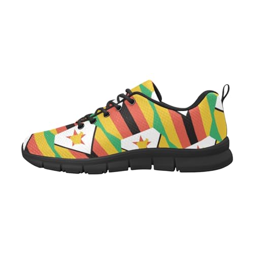 IFCXA Herren-Laufschuhe, Simbabwe-Flagge, leicht, atmungsaktiv, modischer Sneaker, mehrfarbig, 37 EU von IFCXA