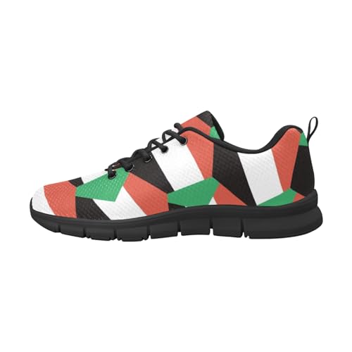 IFCXA Herren-Laufschuhe, Sudan-Flagge, leicht, atmungsaktiv, modischer Sneaker, mehrfarbig, 38 EU von IFCXA