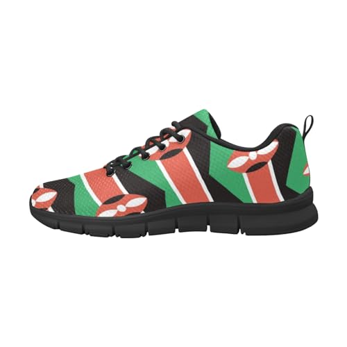 IFCXA Kenia-Flagge, leichte atmungsaktive Herren-Laufschuhe, modischer Sneaker, mehrfarbig, 4 UK Wide von IFCXA