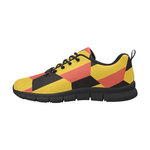 IFCXA Leichte atmungsaktive Laufschuhe für Herren, Belgische Flagge, modischer Sneaker, mehrfarbig, 37 EU von IFCXA