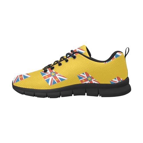 IFCXA Niue Flag Herren-Laufschuhe, leicht, atmungsaktiv, modischer Sneaker, mehrfarbig, 4 UK Wide von IFCXA