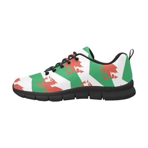 IFCXA Wales Flag Herren-Laufschuhe, leicht, atmungsaktiv, modischer Sneaker, mehrfarbig, 38 EU von IFCXA
