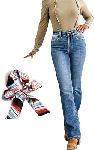 IFFANY Bootcut-Jeans mit Bauchkontrolle, Bootcut-Jeans für Damen, hohe Taille, Bootcut-Jeans, hohe Stretch-Jeans, formt Ihren Körper von IFFANY