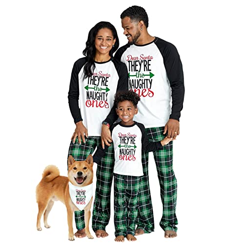 IFFEI Weihnachts Pyjama Passende Familien Pyjama Sets Langarm Schlafanzug Zweiteiler Tops und Pants Hausanzug Grüner Brief 3-6 M von IFFEI