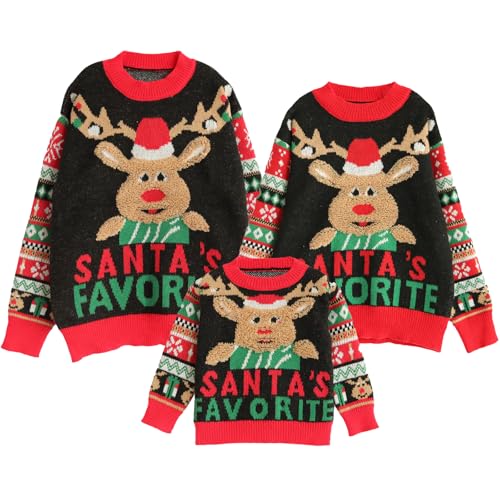 IFFEI Ugly Christmas Sweater for Family Funny Crew Neck Pullover Novelty Sweater Gingerbread Women Large von IFFEI