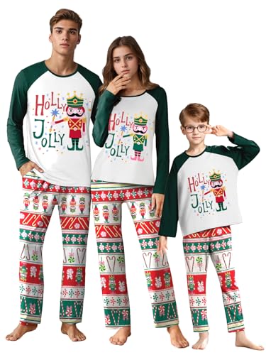 IFFEI Weihnachts Pyjama Set Family Passender Pjs Set Soldat Oberteil und Hosen Schlafanzüge Loungewear 4-5 Years von IFFEI