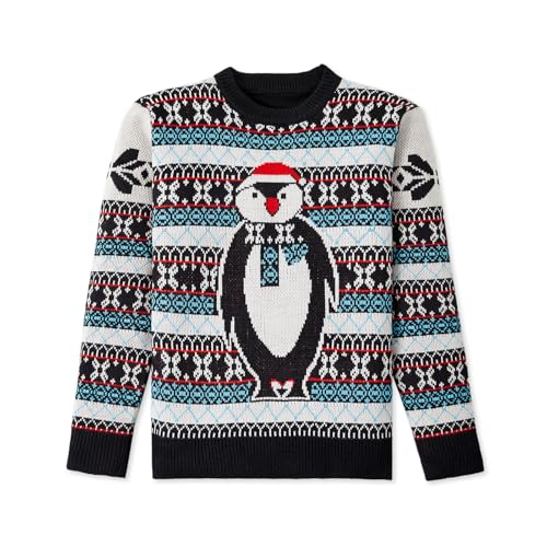 IFFEI Weihnachtspullover Herren Novelty Rundhals Ugly Christmas Sweater Lustige weihnachtspulli for Xmas Party Pinguin XL von IFFEI