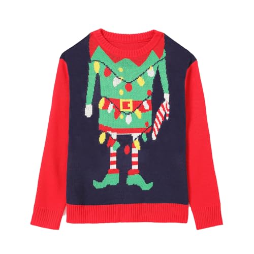 IFFEI Weihnachtspullover Herren Novelty Rundhals Ugly Christmas Sweater Lustige weihnachtspulli for Xmas Party Prinz XXL von IFFEI