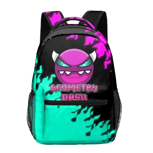 IFHSIGoe Geometry Dash Kinder-Rucksack, 43,2 cm (17 Zoll), für Studenten, Campus, Schultasche, Laptop-Umhängetasche, geeignet für Jungen und Mädchen), zusätzliche Weblabs von IFHSIGoe
