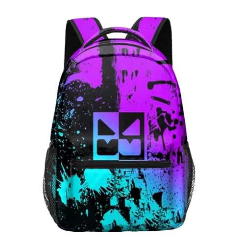 IFHSIGoe Geometry Dash Kinder-Rucksack, 43,2 cm (17 Zoll), für Studenten, Campus, Schultasche, Laptop-Umhängetasche, geeignet für Jungen und Mädchen), zusätzliche Weblabs von IFHSIGoe