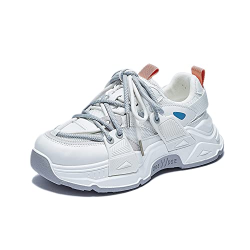 IFIKK 2023 Neueste Frühjahr Damenschuhe Mit Dicken Sohlen Erhöhen Lässige Sportschuhe Schuhe Mit Dicken Sohlen Flache Schuhe Trendige Turnschuhe (AC13,40) von IFIKK