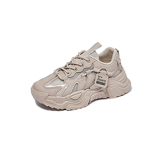IFIKK 2023 Neueste Frühjahr Damenschuhe Mit Dicken Sohlen Erhöhen Lässige Sportschuhe Schuhe Mit Dicken Sohlen Flache Schuhe Trendige Turnschuhe (AC5,40) von IFIKK