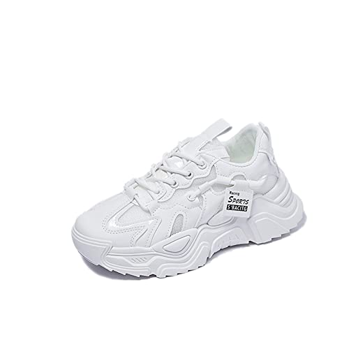 IFIKK 2023 Neueste Frühjahr Damenschuhe Mit Dicken Sohlen Erhöhen Lässige Sportschuhe Schuhe Mit Dicken Sohlen Flache Schuhe Trendige Turnschuhe (AC7,38) von IFIKK