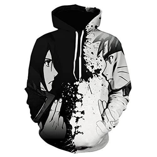 IFIKK Anime Pullover Hoodie Jungen Mädchen 3D Druck Manga Anime Kapuzenpullover Japanischen Anime Hoodie Kakashi Sasuke Pullover Outwear Unisex Sweatshirt (Stil 11, L) von IFIKK