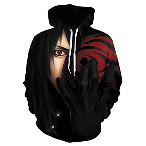 IFIKK Anime Pullover Hoodie Jungen Mädchen 3D Druck Manga Anime Kapuzenpullover Japanischen Anime Hoodie Kakashi Sasuke Pullover Outwear Unisex Sweatshirt (Stil 12, 5XL) von IFIKK