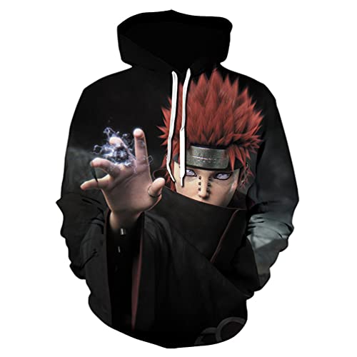 IFIKK Anime Pullover Hoodie Jungen Mädchen 3D Druck Manga Anime Kapuzenpullover Japanischen Anime Hoodie Kakashi Sasuke Pullover Outwear Unisex Sweatshirt (Stil 16, L) von IFIKK