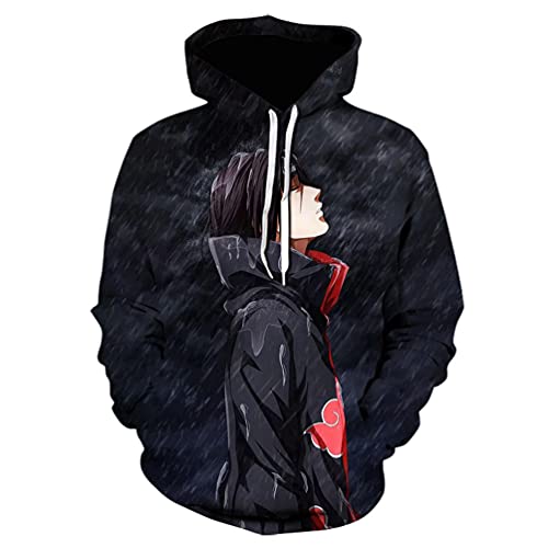IFIKK Anime Pullover Hoodie Jungen Mädchen 3D Druck Manga Anime Kapuzenpullover Japanischen Anime Hoodie Kakashi Sasuke Pullover Outwear Unisex Sweatshirt (Stil 19, L) von IFIKK