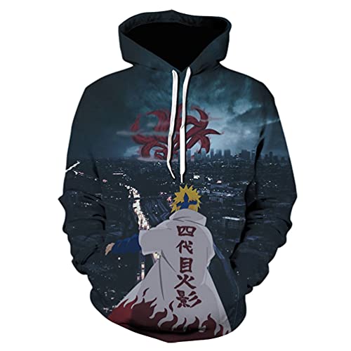 IFIKK Anime Pullover Hoodie Jungen Mädchen 3D Druck Manga Anime Kapuzenpullover Japanischen Anime Hoodie Kakashi Sasuke Pullover Outwear Unisex Sweatshirt (Stil 23, XL) von IFIKK