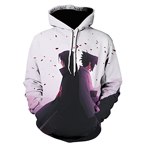 IFIKK Anime Pullover Hoodie Jungen Mädchen 3D Druck Manga Anime Kapuzenpullover Japanischen Anime Hoodie Kakashi Sasuke Pullover Outwear Unisex Sweatshirt (Stil 27, XL) von IFIKK