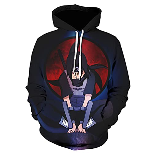 IFIKK Anime Pullover Hoodie Jungen Mädchen 3D Druck Manga Anime Kapuzenpullover Japanischen Anime Hoodie Kakashi Sasuke Pullover Outwear Unisex Sweatshirt (Stil 31, L) von IFIKK