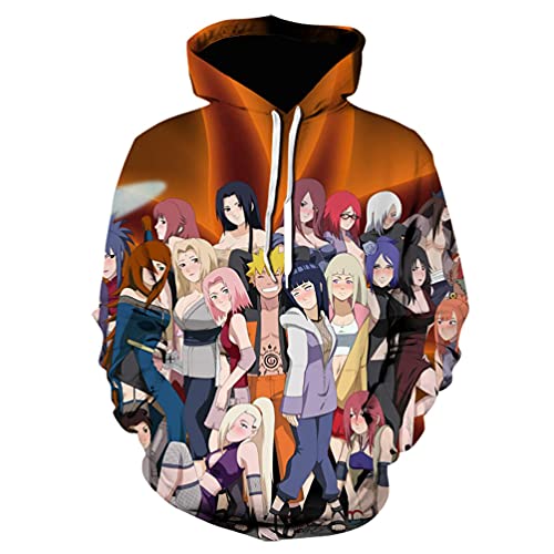 IFIKK Anime Pullover Hoodie Jungen Mädchen 3D Druck Manga Anime Kapuzenpullover Japanischen Anime Hoodie Kakashi Sasuke Pullover Outwear Unisex Sweatshirt (Stil 37, L) von IFIKK