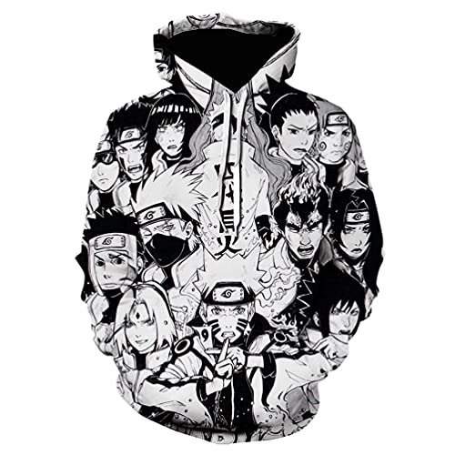 IFIKK Anime Pullover Hoodie Jungen Mädchen 3D Druck Manga Anime Kapuzenpullover Japanischen Anime Hoodie Kakashi Sasuke Pullover Outwear Unisex Sweatshirt (Stil 39, S) von IFIKK