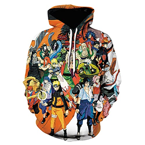 IFIKK Anime Pullover Hoodie Jungen Mädchen 3D Druck Manga Anime Kapuzenpullover Japanischen Anime Hoodie Kakashi Sasuke Pullover Outwear Unisex Sweatshirt (Stil 40, 3XL) von IFIKK