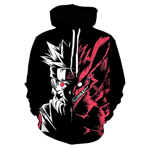 IFIKK Anime Pullover Hoodie Jungen Mädchen 3D Druck Manga Anime Kapuzenpullover Japanischen Anime Hoodie Kakashi Sasuke Pullover Outwear Unisex Sweatshirt (Stil 6, S) von IFIKK