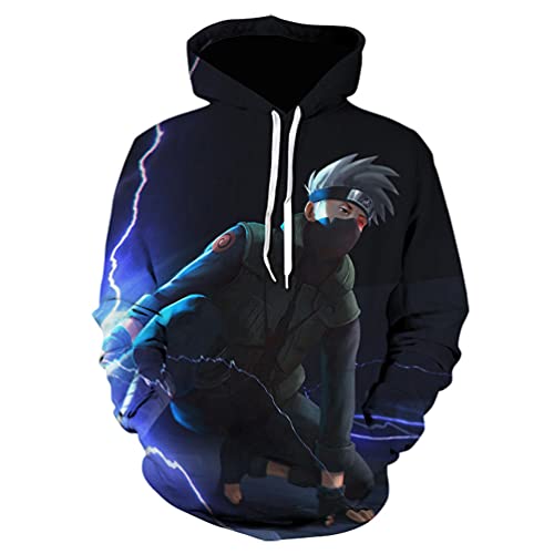 IFIKK Anime Pullover Hoodie Jungen Mädchen 3D Druck Manga Anime Kapuzenpullover Japanischen Anime Hoodie Kakashi Sasuke Pullover Outwear Unisex Sweatshirt (Stil 9, 4XL) von IFIKK