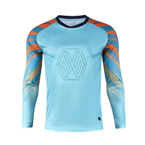 IFIKK Erwachsene Kinder Fußball Torwart Trikots Trainingsanzug Herren Fußball Torwart Trainingsanzug Langarm Uniform Junge Torwarttrikots (B,4XL) von IFIKK